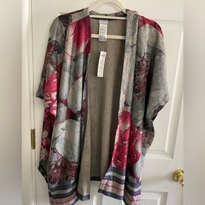NWT Chico’s Floral Ruana Wrap/Jacket